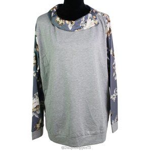 Gray and Cream Raglan Long Sleeve Sweatshirt